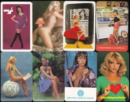 1978-1985 12 db hölgyeket ábrázoló kártyanaptár, köztük erotikus