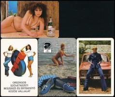 1978-1985  12 db hölgyeket ábrázoló kártyanaptár, köztük erotikus