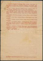 1956 Eger, A Központi Vezetőség által kiadott röplap, ragasztott