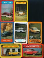 1978 12 db Merkúr reklámos kártyanaptár, a szocialista blokk autótípusaival