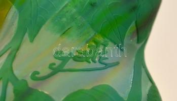 Gallé jelzéssel: Kis váza, savmaratott, hibátlan, m:13 cm