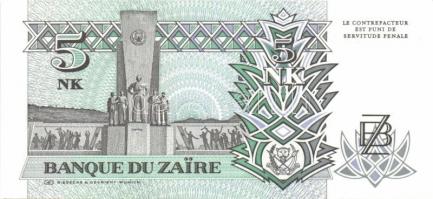 Zaire 10db klf modern bankjegy T:I