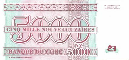 Zaire 10db klf modern bankjegy T:I