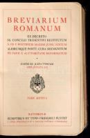 Breviarium Romanum 3 kötete: Pars Verna, Autumnalis, Aestiva. Ratsibonae, 1936, Friderici Pustet. La...