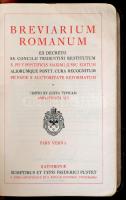 Breviarium Romanum 3 kötete: Pars Verna, Autumnalis, Aestiva. Ratsibonae, 1936, Friderici Pustet. La...