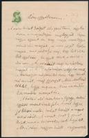 1870 Hegedűs Sándor (1847-1906) közgazdász, miniszter, író saját kézzel írt szerelmes levele Jókay Jolánnak 3 beírt oldal