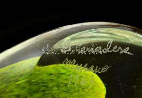 Muránói Cenedese fújt kacsa, több rétegű, hibátlan, jelzett, m:11 cm, h:21 cm