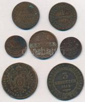 1800B 6kr Cu "I. Ferenc" + 1812. 1kr Cu "I. Ferenc" (2x) "E" és "...