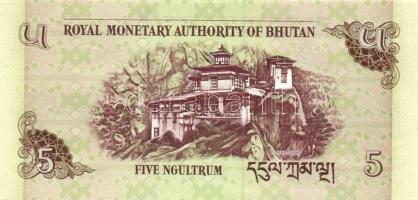 Bhután 1985-86. 5db klf bankjegy T:I