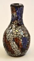 Üvegmozaik váza, hibátlan, m: 13 cm