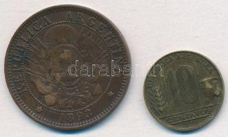Argentína 1893. 2c Br + 1950. 10c Al-Br T:2,2-
Argentina 1893. 2 Centavos Br + 1950. 10 Centavos Al...