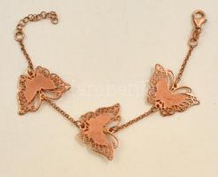Aranyozott ezüst(Ag) pillangós karkötő. jelzett, max. h: 17 cm, nettó: 5,2 g