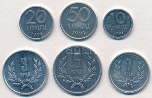 Örményország 1994. 10l Al + 20l Al + 50l Al + 1D Al + 3D + 5D Al T:1-
Armenia 1994. 10 Luma Al + 20...
