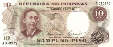 Fülöp-szigetek 1969-70. 3db klf modern bankjegy T:I