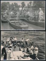 cca 1930 4 db balatoni halászattal foglalkozó fénykép