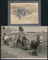 cca 1930 4 db balatoni halászattal foglalkozó fénykép