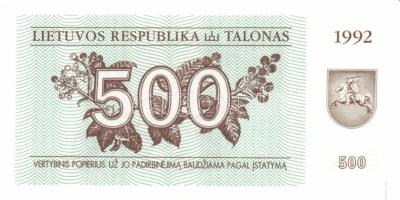 Litvánia 1991-1993. 7db klf modern bankjegy, jobbakkal! T:I