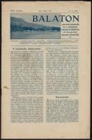 1931 Balaton, A Balatoni Szövetség hivatalos értesítője. XXIV. évf. 9-10. száma. Sok képpel és hirdetéssel