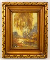 Fayl jelzéssel:  Fűzfa. Pasztell, papír, üvegezett keretben, 30×20 cm