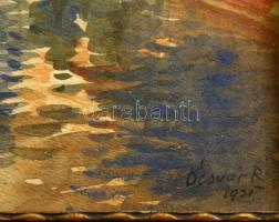 Ócsvár Rezső (1877-1968): Hegyvidéki táj. Akvarell, papír, jelzett, üvegezett keretben, 28×22 cm