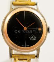 Buler 21 köves, naptárfunkciós karóra, fém szíjjal, működik