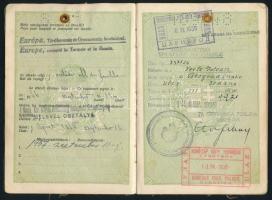 1935 Útlevél sok európai bejegyzéssel