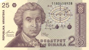 Horvátország 1991-93. 7db klf modern bankjegy T:I