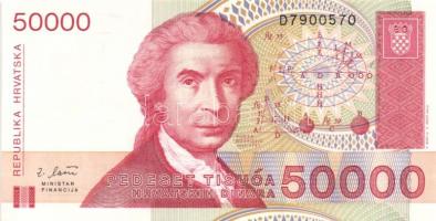 Horvátország 1991-93. 7db klf modern bankjegy T:I