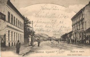 1902 Budapest IV. Újpest, Árpád út, villamos. Kiadja Schőn Bernát