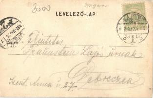 1902 Budapest IV. Újpest, Árpád út, villamos. Kiadja Schőn Bernát