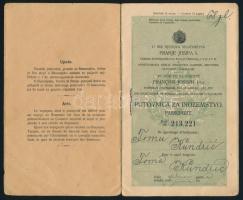 1908 Horvát és francia nyelven feliratozott magyar útelvél horvát férfi részére. / Croatian - French passport