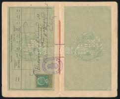 1908 Horvát és francia nyelven feliratozott magyar útelvél horvát férfi részére. / Croatian - French...