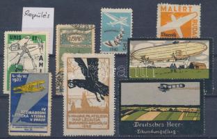 Repülés levélzáró összeállítás berakólapon / Aviation poster stamps