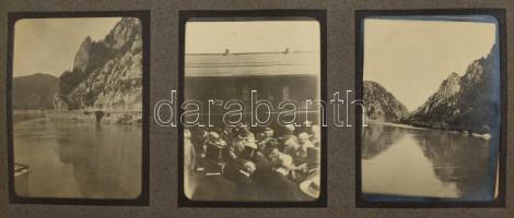 1911 A Magyar Közgazdasági Társaság tagjainak bécsi tanulmányútjáról készült fotóalbum. 60 db, a dun...