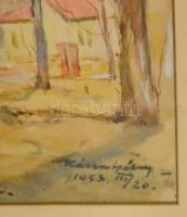 Kássa Gábor (1893-1961): Ház az erdőben. Akvarell, papír, jelzett, üvegezett keretben, 24×34 cm