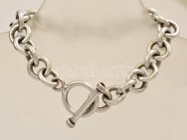 Ezüst(Ag) masszív anker karkötő, jelzett, h: 21 cm, nettó: 46 g