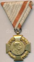 1908. Katonai Jubileumi Kereszt aranyozott Br kitüntetés mellszalagon T:2 Hungary 1908. Diamond Jubilee Cross for the Armed Forces gold plated Br decoration with ribbon C:XF NMK 269.