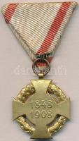 1908. "Katonai Jubileumi Kereszt" aranyozott Br kitüntetés mellszalagon T:2
Hungary 1908....
