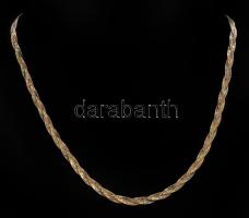 Ezüst(Ag) többszínű, fonott nyaklánc, h: 43 cm, nettó: 7,1 g