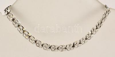 Ezüst(Ag) áttört tulipánmintás karkötő, jelzett, h: 20,5 cm, nettó: 3,7 g