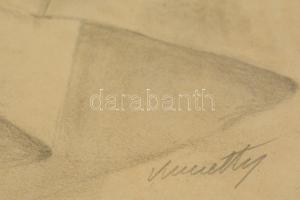 Kmetty jelzéssel: Asztali csendélet  (2db). Grafit, papír, 49×32 cm