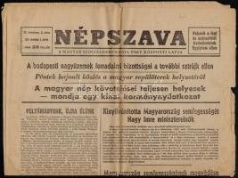 1956 Népszava. 77. évf. 2. sz., 1956. nov. 2. Szerk.: Kéthly Anna. Szakadt, lapszéli hiánnyal.