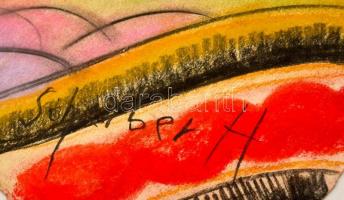 Scheiber jelzéssel: Kalapos hölgy. Pasztell, papír, 40×27 cm