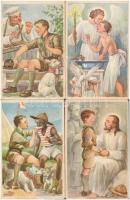 10 db RÉGI használatlan Cserkész Levelezőlapok Kiadóhivatal cserkész motívumlap, Márton L. szignóval / 10 pre-1945 unused Hungarian scout art postcards, signed by Márton L.