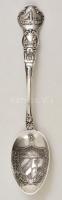Ezüst(Ag) címeres kanál, jelzett, h: 13,5 cm, nettó: 16,2 g