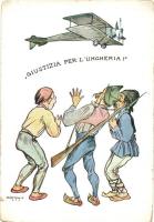 Trianoni lapsorozat I. 2. Rémüldöznek a jó szomszédok. / Giustizia per lUngheria! / Justice for Hungary! Hungarian irredenta propaganda s: Márton L. (kis szakadás / small tear)