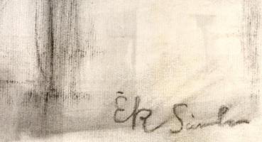 Ék jelzéssel: Ülő férfi. Szén, papír, kis szakadással, felcsavarva, 70×50 cm