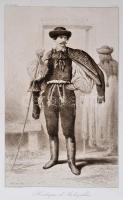 1855 Valerio, Theodore (1819-1879): Árokszállási juhász, Theodore Valerio: Souvenirs de la Monarchie...La Hongrie, rézkarc, kis foltokkal, gyűrött, 29x19 cm