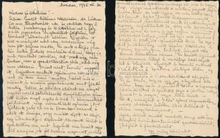 cca 1935 Légrády Mariska ddaját kézzel írt levelei Légrády Ottó (1878-1948) szerkesztőnek 6 db