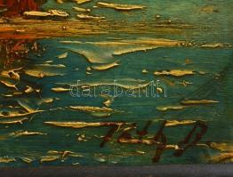 Tóth jelzéssel: Velence. Olaj, karton, keretben, 31×24 cm